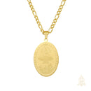 Catholic Town stainless steel Virgen de la Caridad del Cobre Medal Necklace ( SSPC35MCH-G )