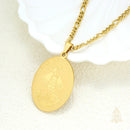 Catholic Town stainless steel Virgen de la Caridad del Cobre Medal Necklace ( SSPC35MCH-G )