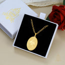 Catholic Town stainless steel Virgen de la Caridad del Cobre Medal Necklace ( SSPC35MCH-G )