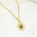 Catholic Town Our Lady of Charity "Virgen de la Caridad del Cobre" Stainless Steel medal with chain (SSPCCP20MCH-G)