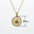 Catholic Town stainless steel Virgen de la Caridad del Cobre Medal Necklace ( Available in Gold and Silver colors )