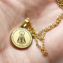 Catholic Town stainless steel Virgen de la Caridad del Cobre Medal Necklace ( Available in Gold and Silver colors )