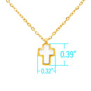 Catholic Town Mother-Of-Pearl/Stainless steel Cross Pendant with chain ( SSPCROSSN-G )