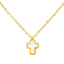 Catholic Town Mother-Of-Pearl/Stainless steel Cross Pendant with chain ( SSPCROSSN-G )