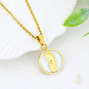 Catholic Town Virgin Mary Pendant Necklace – Stainless Steel Catholic Medal (Gold or Silver) – 20mm Marian Charm with 55cm Chain