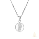 Catholic Town Virgin Mary Pendant Necklace – Stainless Steel Catholic Medal (Gold or Silver) – 20mm Marian Charm with 55cm Chain