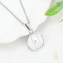 Catholic Town Virgin Mary Pendant Necklace – Stainless Steel Catholic Medal (Gold or Silver) – 20mm Marian Charm with 55cm Chain
