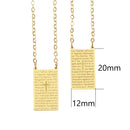 Catholic Town Stainless Steel Scapular with "OUR FATHER" ( Available in Gold and Silver colors )