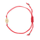 Catholic Town adjustable red cord bracelet with stainless steel Virgen de la Caridad del Cobre ( Our Lady of Charity )medal (SSBCSMH-RED)