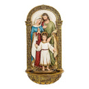 Vibrant Holy Family Gold Filigree 8 x 4 Inch Decorative Hanging Wall Figurine (A-6065047)