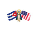 Catholic Town Our Lady of Charity "Virgen de la Caridad del Cobre"Car Decal Sticker USA and CUBA flags ( CCSTK-4525S )