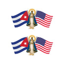 Catholic Town Our Lady of Charity "Virgen de la Caridad del Cobre"Car Decal Sticker USA and CUBA flags ( CCSTK-4525S )