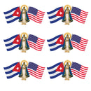 Catholic Town Our Lady of Charity "Virgen de la Caridad del Cobre"Car Decal Sticker USA and CUBA flags ( CCSTK-4525S )
