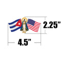 Catholic Town Our Lady of Charity "Virgen de la Caridad del Cobre"Car Decal Sticker USA and CUBA flags ( CCSTK-4525S )
