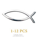 Car Chrome Emblem Jesus Christian Fish Symbol 3D Decal Badge ( CFAEE-S )