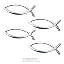 Car Chrome Emblem Jesus Christian Fish Symbol 3D Decal Badge ( CFAEE-S )