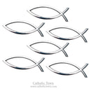 Car Chrome Emblem Jesus Christian Fish Symbol 3D Decal Badge ( CFAEE-S )