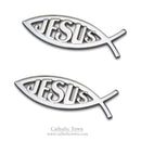 Catholic Town 1-12 Car Chrome Emblem Jesus Christian Fish Symbol 3D Decal Badge ( CFAEJ-S )