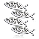 Catholic Town 1-12 Car Chrome Emblem Jesus Christian Fish Symbol 3D Decal Badge ( CFAEJ-S )