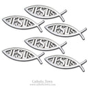Catholic Town 1-12 Car Chrome Emblem Jesus Christian Fish Symbol 3D Decal Badge ( CFAEJ-S )