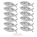 Catholic Town 1-12 Car Chrome Emblem Jesus Christian Fish Symbol 3D Decal Badge ( CFAEJ-S )