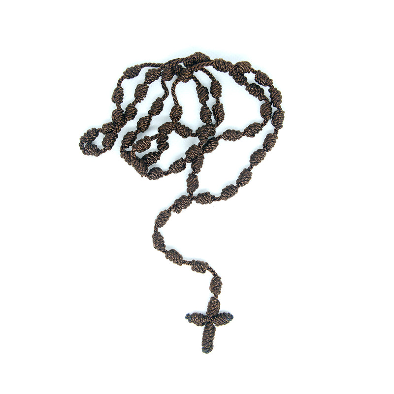 Catholic knotted cord rope rosary available in Brown and Red