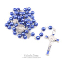 Catholic Town Rosary Necklace Saint Benedict Medal and Cross Crucifix ( Available colors: Black, Blue, Red, White )