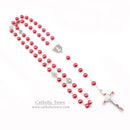 Catholic Town Rosary Necklace Saint Benedict Medal and Cross Crucifix ( Available colors: Black, Blue, Red, White )