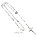 Catholic Town Rosary Necklace Saint Benedict Medal and Cross Crucifix ( Available colors: Black, Blue, Red, White )
