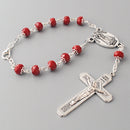 Catholic Town Our Lady of Charity "Virgen de la Caridad del Cobre" decade rosary for car or truck rearview mirror ( Black, Blue, Clear, Red, Yellow, White )