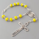 Catholic Town Our Lady of Charity "Virgen de la Caridad del Cobre" decade rosary for car or truck rearview mirror ( Black, Blue, Clear, Red, Yellow, White )