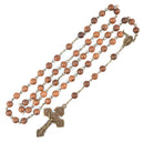 Catholic Town antique bronze rosary Miraculous medal center piece and pardon cross crucifix ( ROSMNWW-BRN )