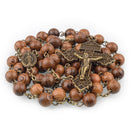 Catholic Town antique bronze rosary Miraculous medal center piece and pardon cross crucifix ( ROSMNWW-BRN )