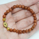 Catholic Town Bracelet with Stainless Steel Virgen de la Caridad del Cobre medal and 6mm Venturina beads (SSBCMVS-6)