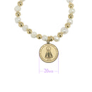 Catholic Town Bracelet with Virgen de la Caridad del Cobre ( Our Lady of Charity ) Stainless Steel Medal ( SSBCOMPM-WG )