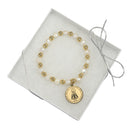 Catholic Town Bracelet with Virgen de la Caridad del Cobre ( Our Lady of Charity ) Stainless Steel Medal ( SSBCOMPM-WG )
