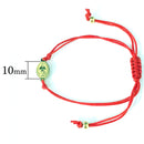 Catholic Town adjustable red cord bracelet with stainless steel Virgen de la Caridad del Cobre ( Our Lady of Charity )medal (SSBCSMH-RED)