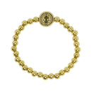 Catholic Town Bracelet with stainless steel St Benedict medal and 6mm stainless steel beads  (SSBSBFM-G)