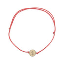 Catholic Town St Benedict inspirational adjustable red cord bracelet, available with Gold or Silver medals