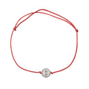 Catholic Town St Benedict inspirational adjustable red cord bracelet, available with Gold or Silver medals