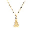 Virgen de la Caridad del Cobre Religious Stainless-Steel Pendant w/ chain (SSPC20MDCH-G)