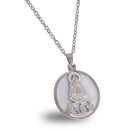 Catholic Town Virgen de la Caridad del Cobre Stainless Steel Medal with Chain available in Gold and Silver colors