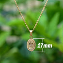 Catholic Virgen de la Caridad del Cobre Stainless Steel Medal with chain (SSPCK17MCH-G)