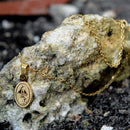 Catholic Virgen de la Caridad del Cobre Stainless Steel Medal with chain (SSPCK17MCH-G)