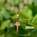 Catholic Saint Benedict Crucifix Pendant Stainless-Steel metal Available in Gold and Silver colors