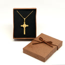 Catholic Saint Benedict Crucifix Pendant Stainless-Steel metal Available in Gold and Silver colors