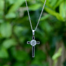 Catholic Saint Benedict Crucifix Pendant Stainless-Steel metal Available in Gold and Silver colors