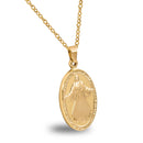 Catholic Town Divine Mercy and Sacred Heart of Jesus Double Sided Oval catholic pendant with chain ( Available in Gold and Silver colors )