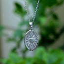 Catholic Town Divine Mercy and Sacred Heart of Jesus Double Sided Oval catholic pendant with chain ( Available in Gold and Silver colors )